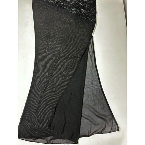 Dreamgirl Black Stretch Lace Asymmetrical One Shoulder Chemise Sz M See Notes - Picture 9 of 16